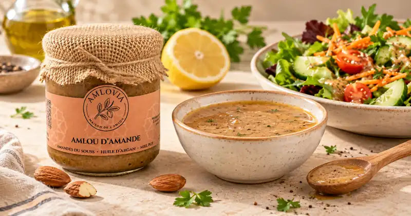 Vinaigrette à l’amlou : recette facile pour salades et crudités